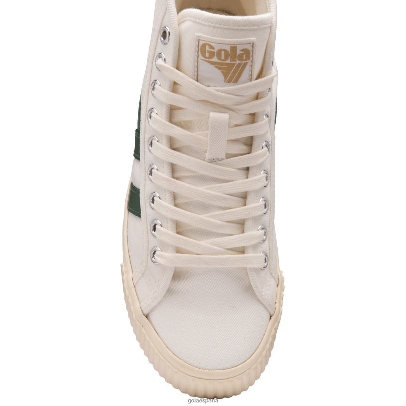 calzado V4PZL284 mujer Gola tenis clásicos marca cox tenis altos blanco hueso/verde oscuro