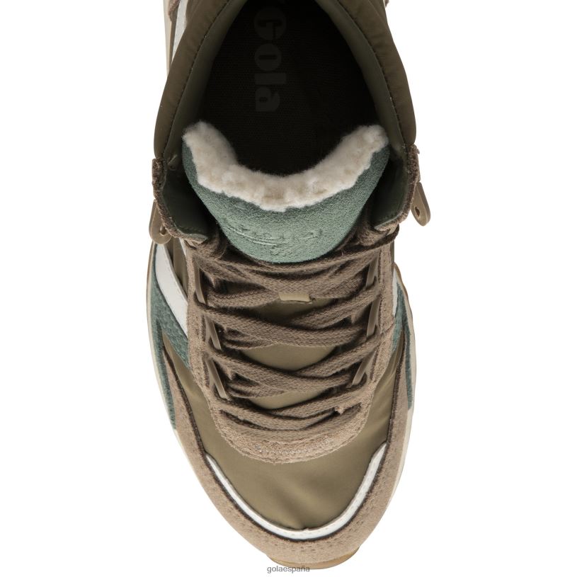 calzado V4PZL293 mujer Gola zapatillas altas clásicas chicago caqui/capuchino/blanco roto