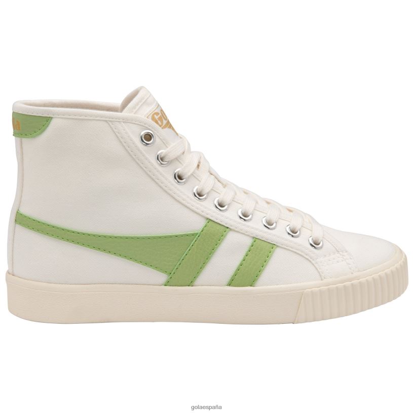 calzado V4PZL276 mujer Gola tenis clásicos veganos marca cox zapatillas altas blanco hueso/verde pátina