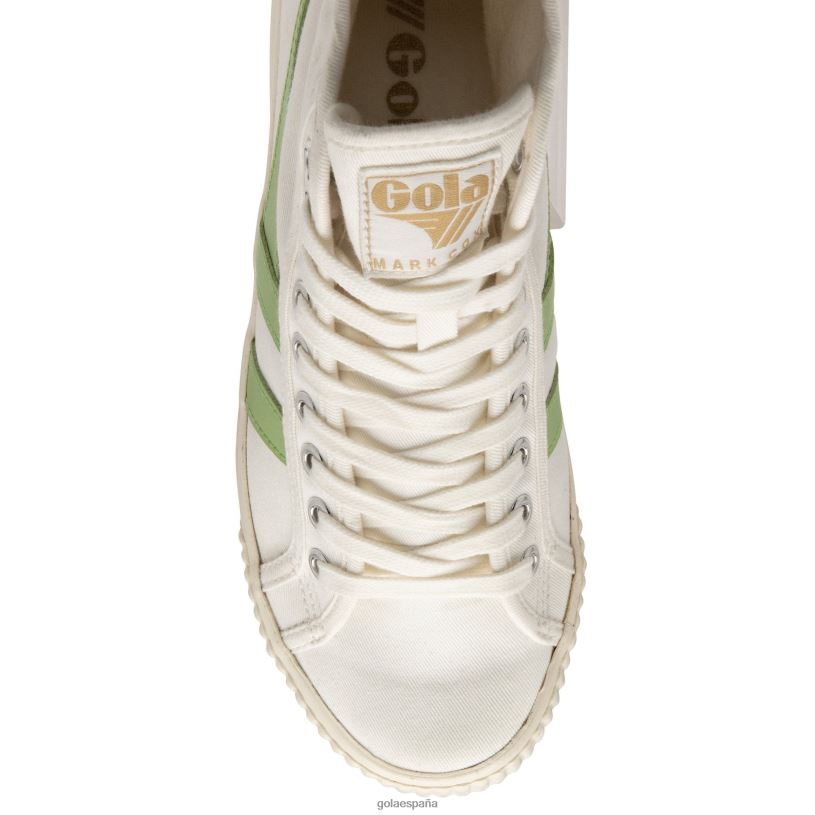 calzado V4PZL276 mujer Gola tenis clásicos veganos marca cox zapatillas altas blanco hueso/verde pátina