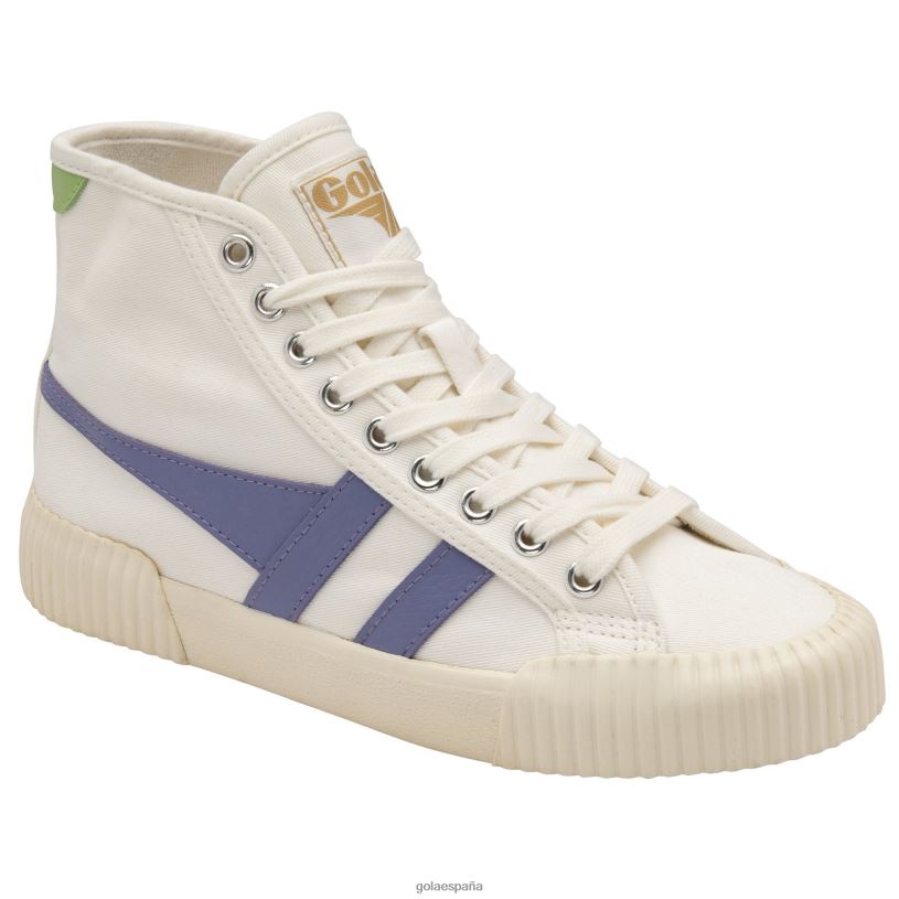 calzado V4PZL278 mujer Gola zapatillas plimsoll altas vegan classics rally hueso/lavanda/verde pátina