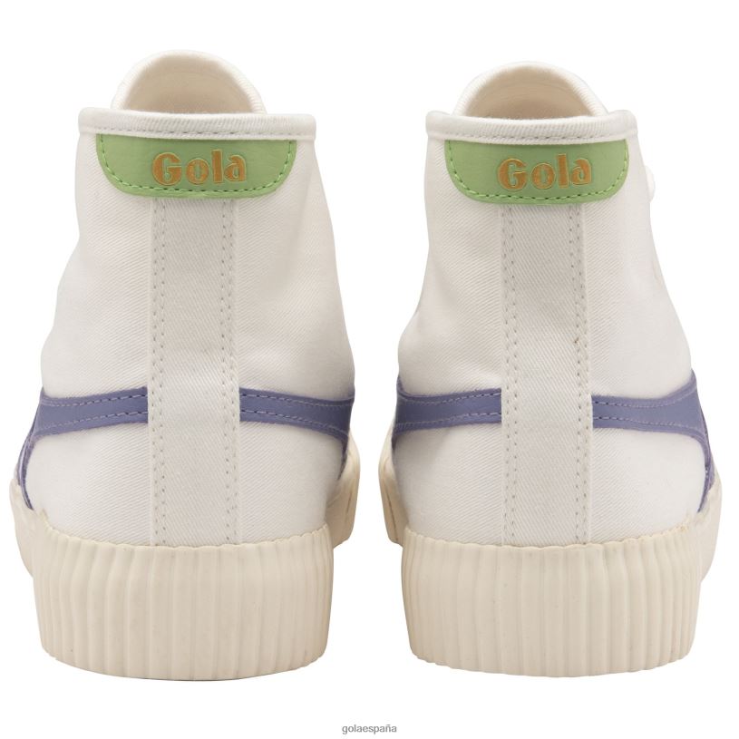 calzado V4PZL278 mujer Gola zapatillas plimsoll altas vegan classics rally hueso/lavanda/verde pátina