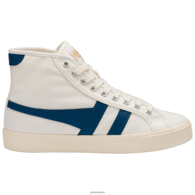 calzado V4PZL283 mujer Gola tenis clásicos veganos marca cox zapatillas altas blanco roto/azul vintage