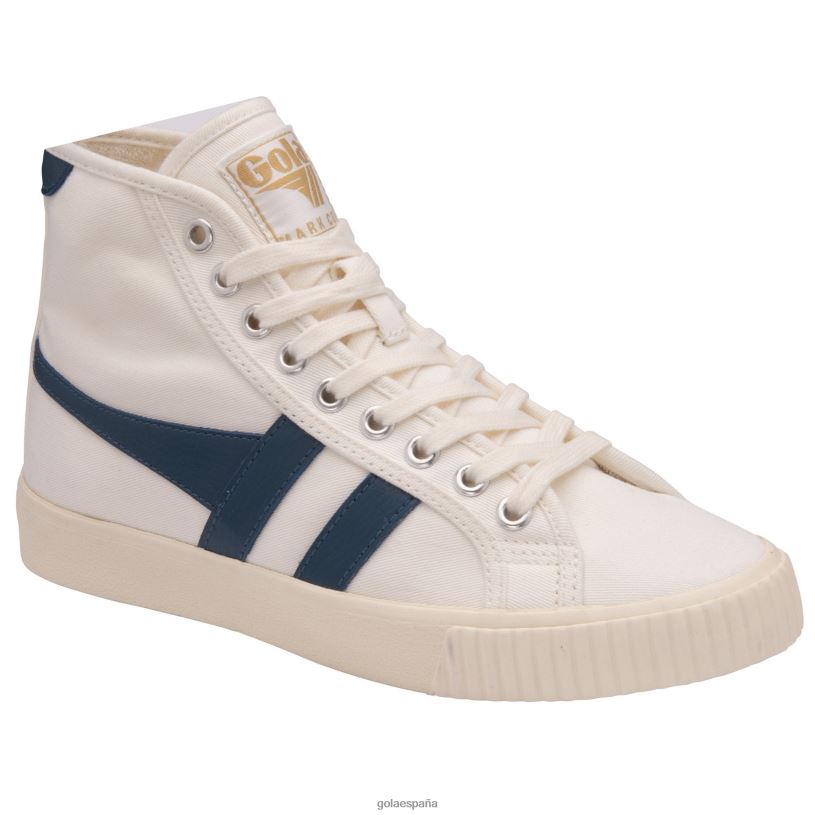 calzado V4PZL283 mujer Gola tenis clásicos veganos marca cox zapatillas altas blanco roto/azul vintage