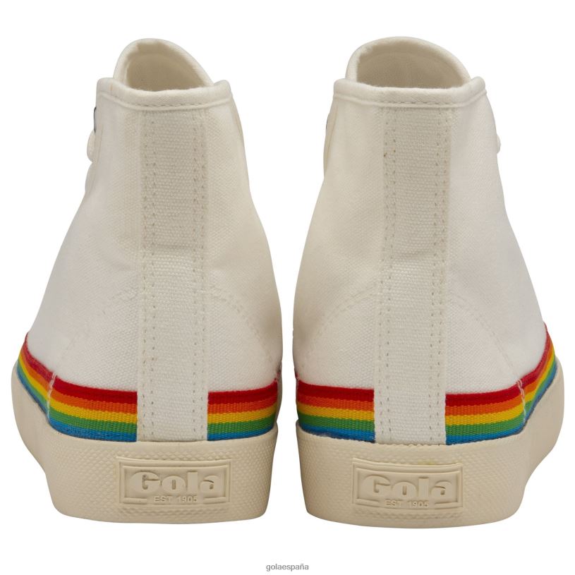 calzado V4PZL286 mujer Gola posavasos clásicos veganos gota alta del arco iris blanco roto/multi