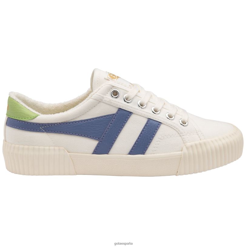 calzado V4PZL429 mujer Gola zapatillas veganas clásicas rally plimsoll hueso/lavanda/verde pátina