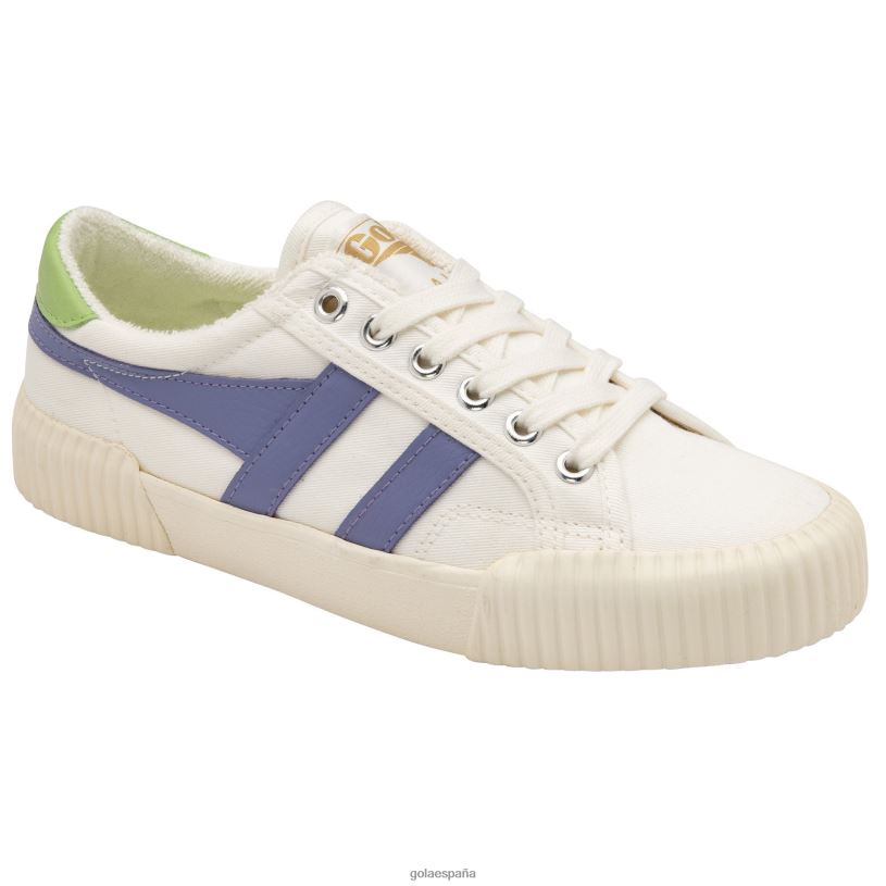 calzado V4PZL429 mujer Gola zapatillas veganas clásicas rally plimsoll hueso/lavanda/verde pátina