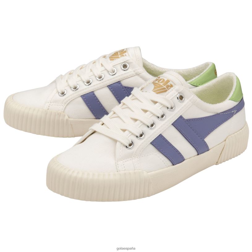 calzado V4PZL429 mujer Gola zapatillas veganas clásicas rally plimsoll hueso/lavanda/verde pátina