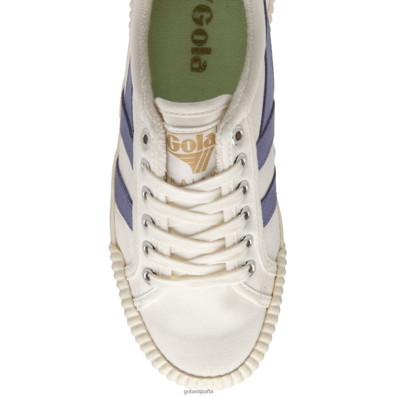 calzado V4PZL429 mujer Gola zapatillas veganas clásicas rally plimsoll hueso/lavanda/verde pátina