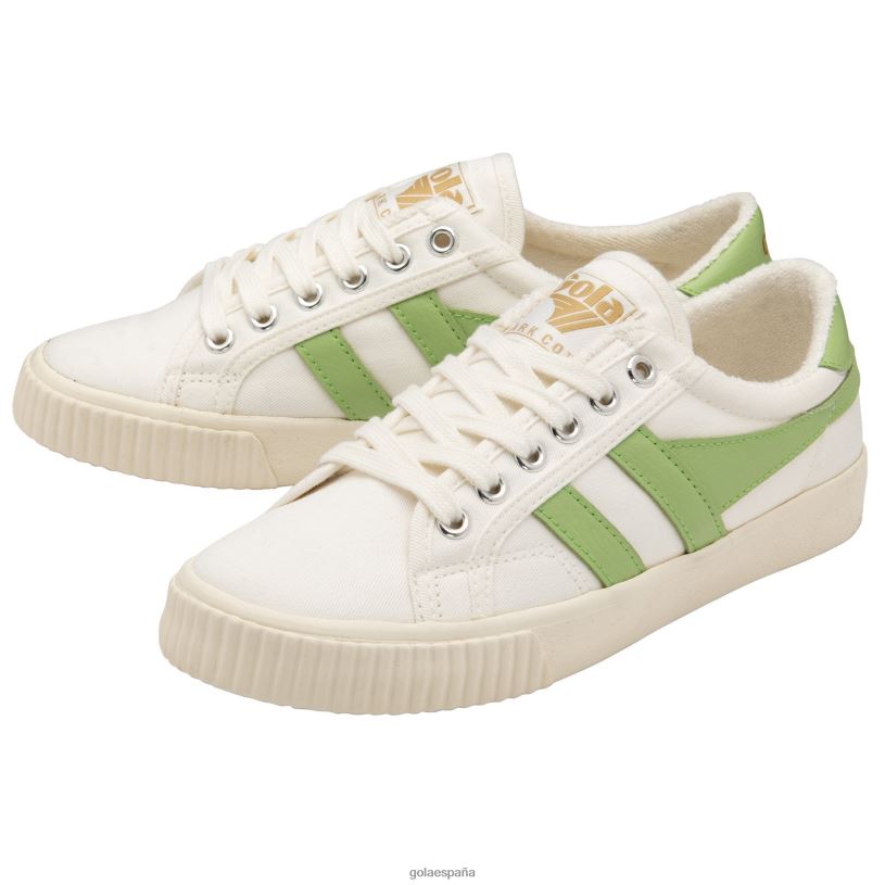 calzado V4PZL430 mujer Gola zapatillas de tenis clásicas veganas marca cox 8 blanco hueso/verde pátina