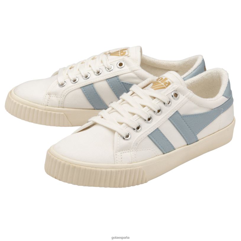 calzado V4PZL431 mujer Gola zapatillas de tenis clásicas veganas marca cox 8 blanco hueso/azul hielo
