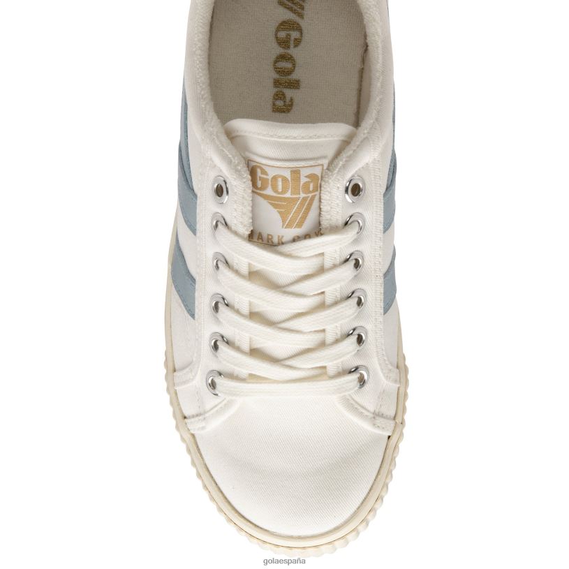calzado V4PZL431 mujer Gola zapatillas de tenis clásicas veganas marca cox 8 blanco hueso/azul hielo