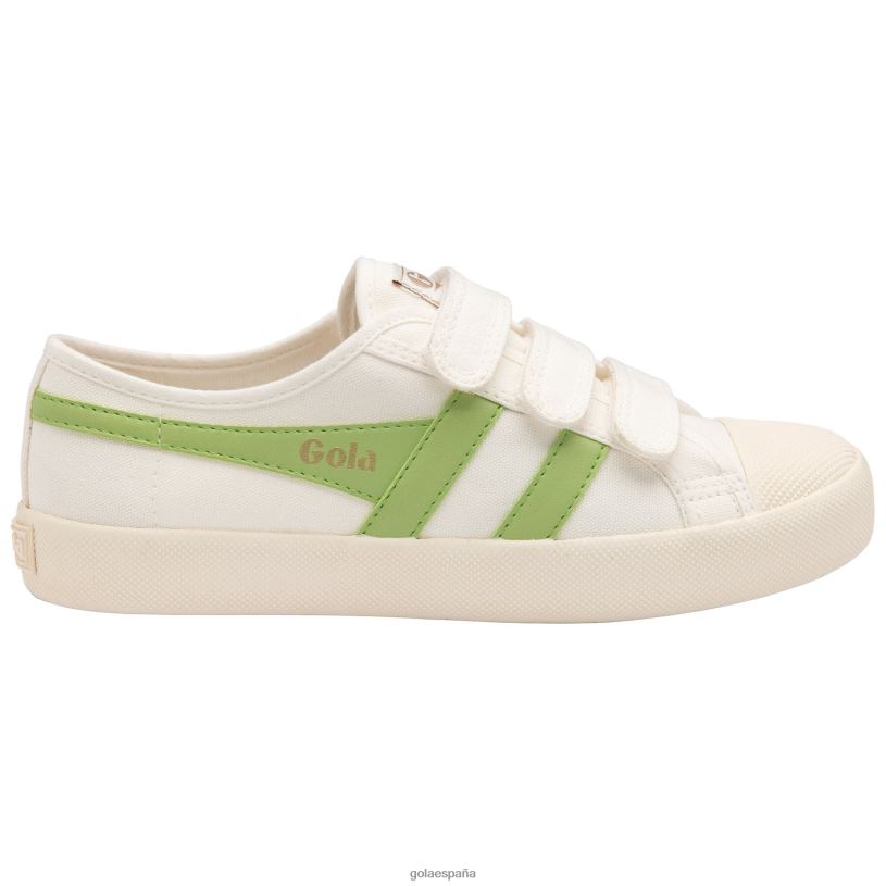 calzado V4PZL433 mujer Gola correa de posavasos vegan classics blanco hueso/verde pátina