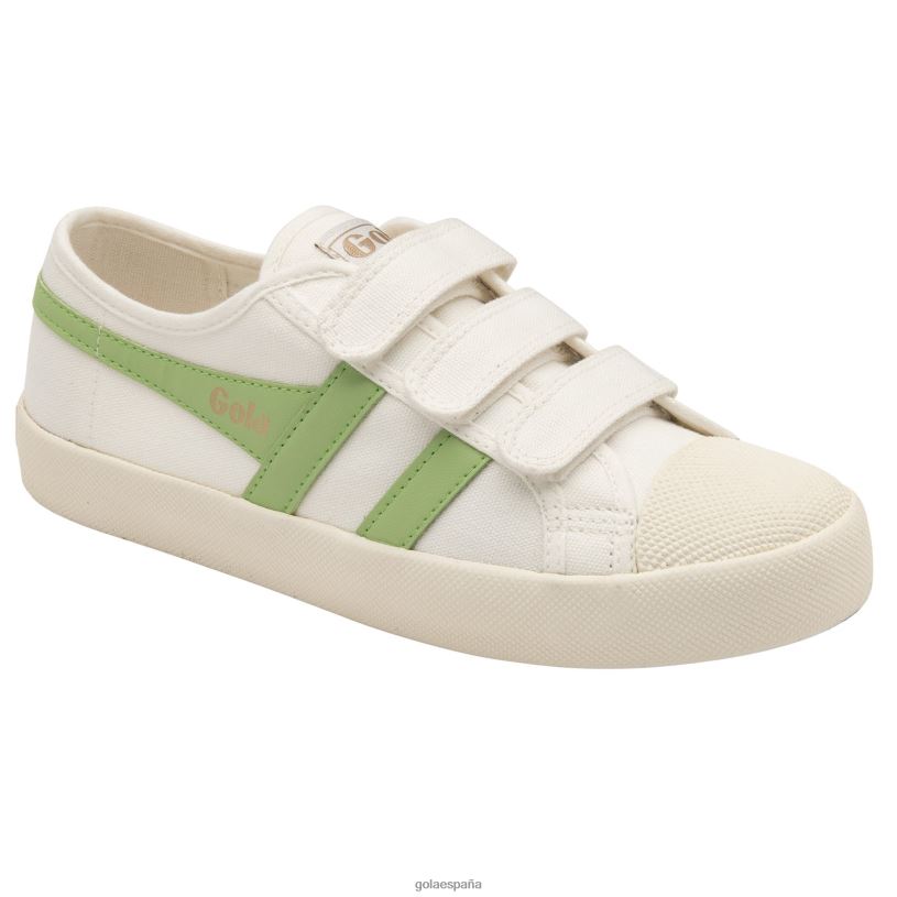 calzado V4PZL433 mujer Gola correa de posavasos vegan classics blanco hueso/verde pátina