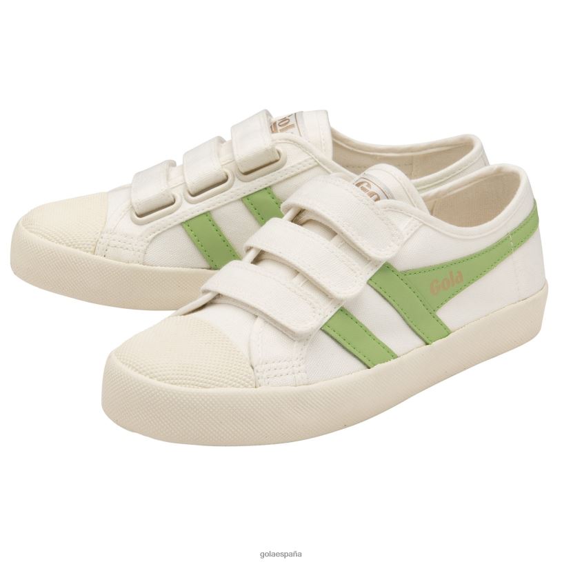 calzado V4PZL433 mujer Gola correa de posavasos vegan classics blanco hueso/verde pátina