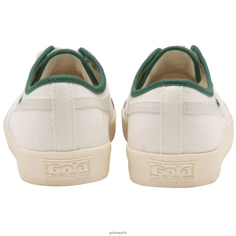 calzado V4PZL436 mujer Gola aplastamiento de la montaña rusa de clásicos veganos blanco roto/verde oscuro/morado