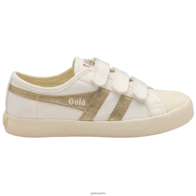 calzado V4PZL441 mujer Gola posavasos vegan classics flame strap blanco hueso/oro