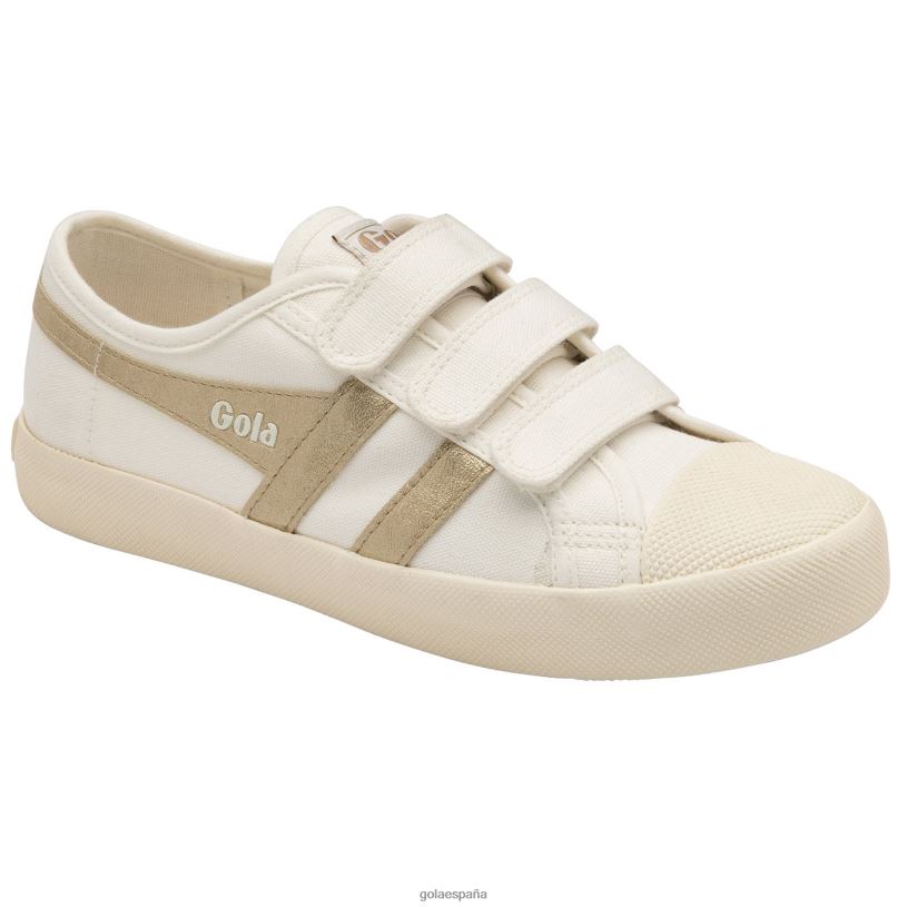 calzado V4PZL441 mujer Gola posavasos vegan classics flame strap blanco hueso/oro