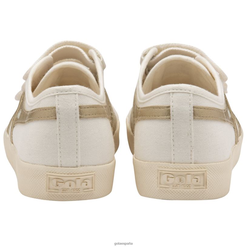 calzado V4PZL441 mujer Gola posavasos vegan classics flame strap blanco hueso/oro