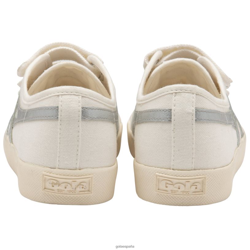 calzado V4PZL442 mujer Gola posavasos vegan classics flame strap blanco hueso/plata