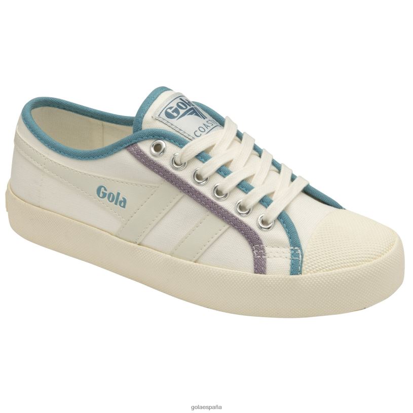 calzado V4PZL445 mujer Gola aplastamiento de la montaña rusa de clásicos veganos blanquecino/océano/lirio