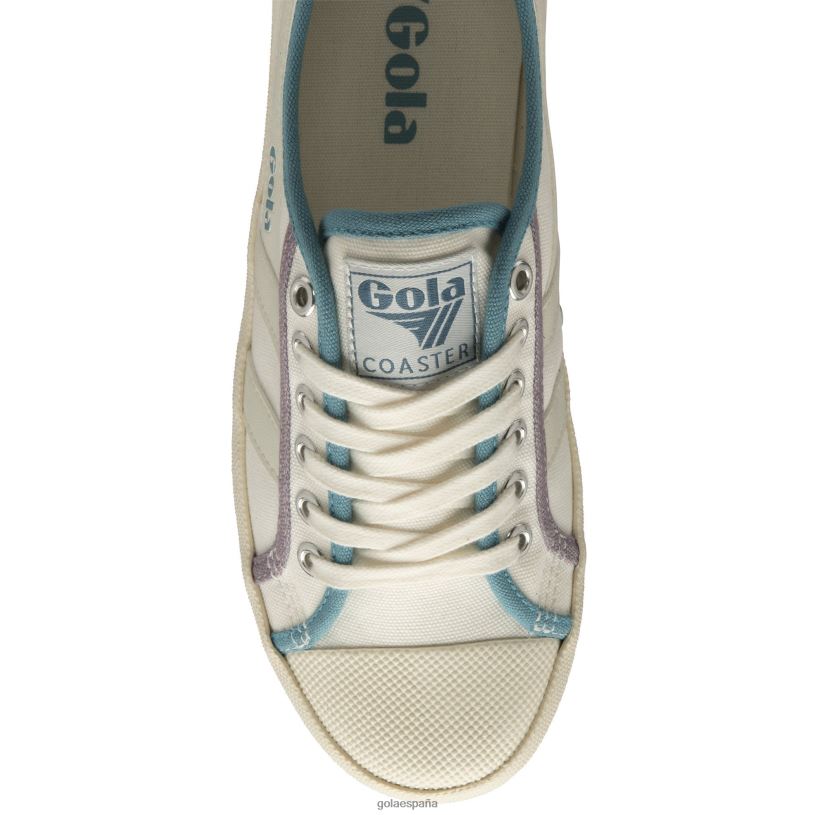 calzado V4PZL445 mujer Gola aplastamiento de la montaña rusa de clásicos veganos blanquecino/océano/lirio