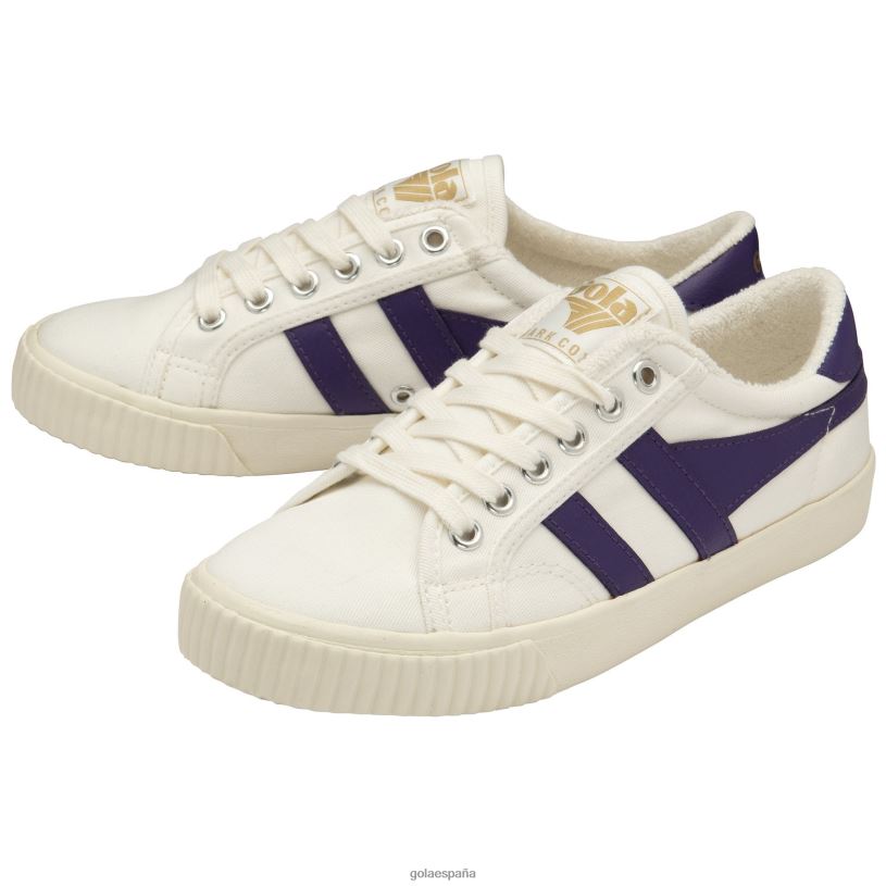 calzado V4PZL448 mujer Gola zapatillas de tenis clásicas veganas marca cox 8 blanco roto/violeta