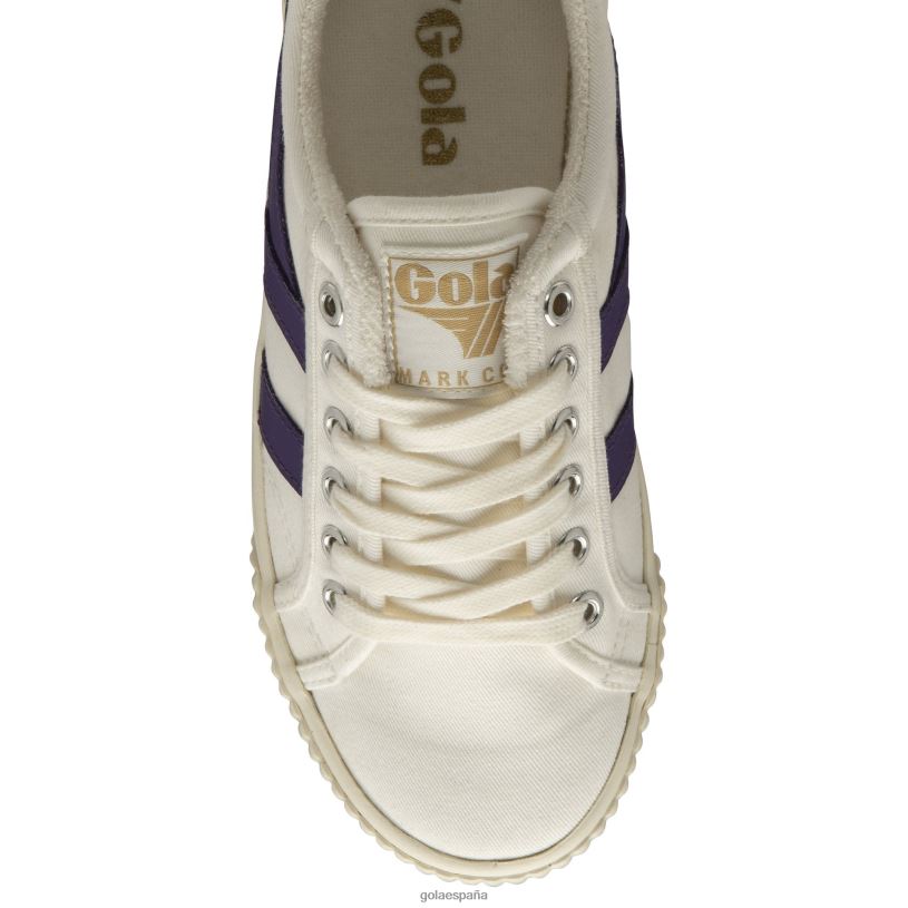 calzado V4PZL448 mujer Gola zapatillas de tenis clásicas veganas marca cox 8 blanco roto/violeta