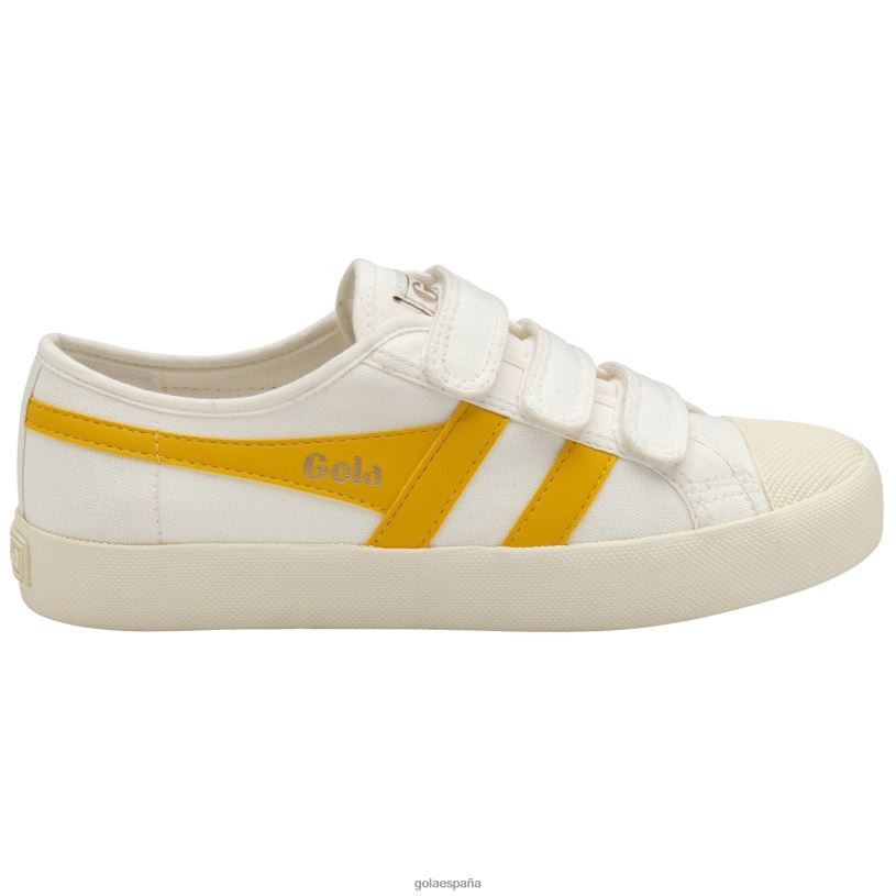 calzado V4PZL453 mujer Gola zapatillas clásicas veganas con correa estilo posavasos blanco hueso/sol