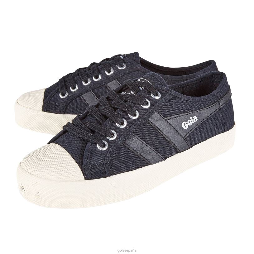 calzado V4PZL458 mujer Gola posavasos de clásicos veganos negro/blanco roto