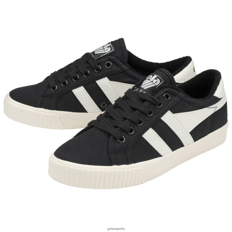 calzado V4PZL461 mujer Gola zapatillas de tenis clásicas veganas marca cox 8 negro/blanco roto
