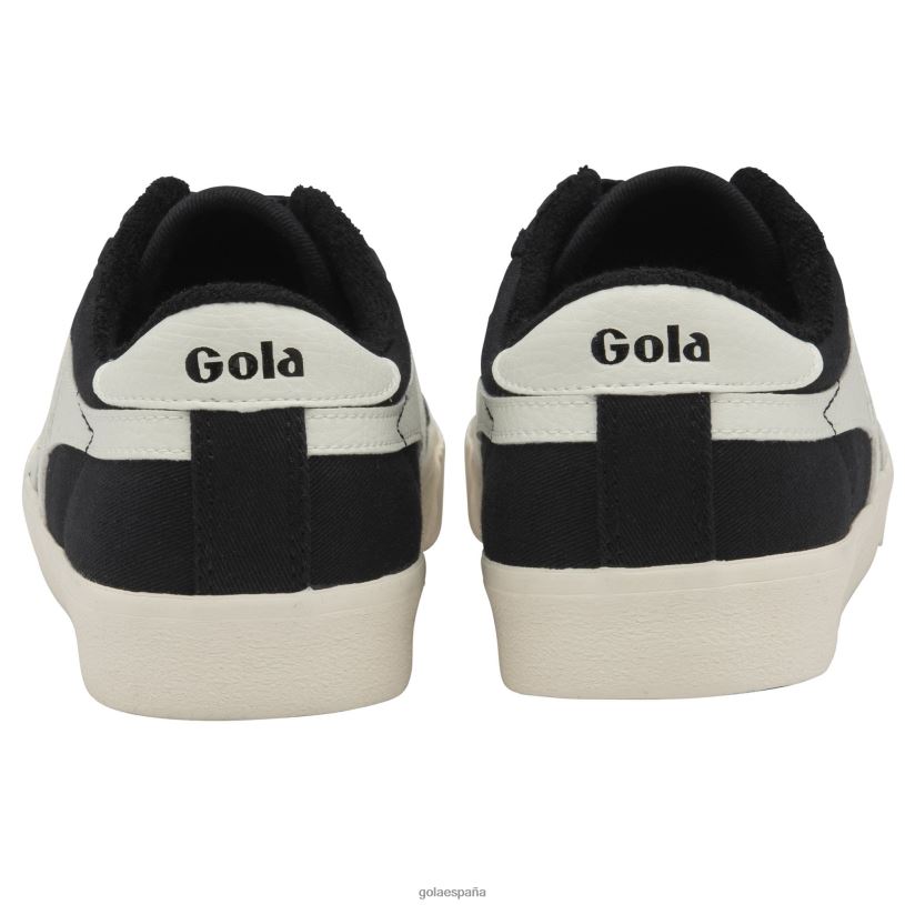 calzado V4PZL461 mujer Gola zapatillas de tenis clásicas veganas marca cox 8 negro/blanco roto