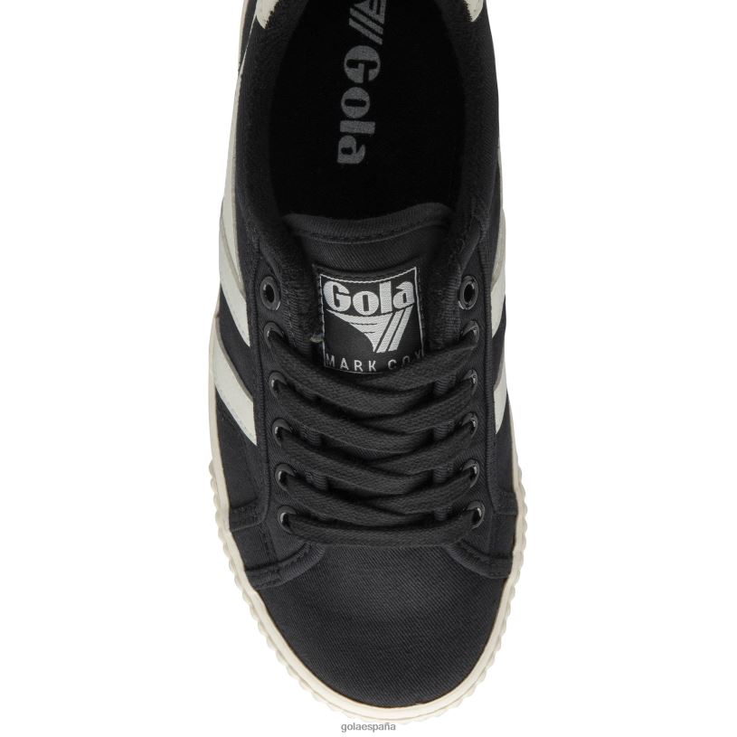calzado V4PZL461 mujer Gola zapatillas de tenis clásicas veganas marca cox 8 negro/blanco roto