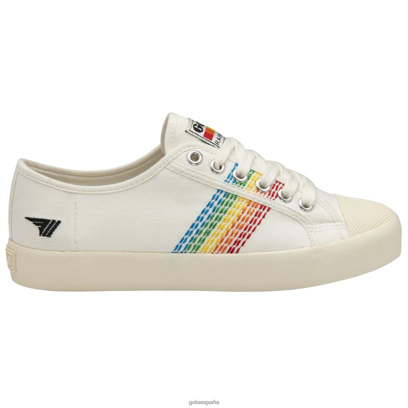 calzado V4PZL463 mujer Gola posavasos de clásicos veganos puntada de arco iris blanco/multicolor