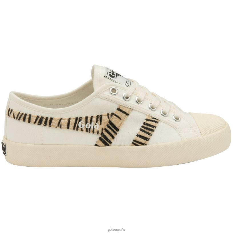 calzado V4PZL466 mujer Gola Safari en montaña rusa con clásicos veganos blanco hueso/cebra