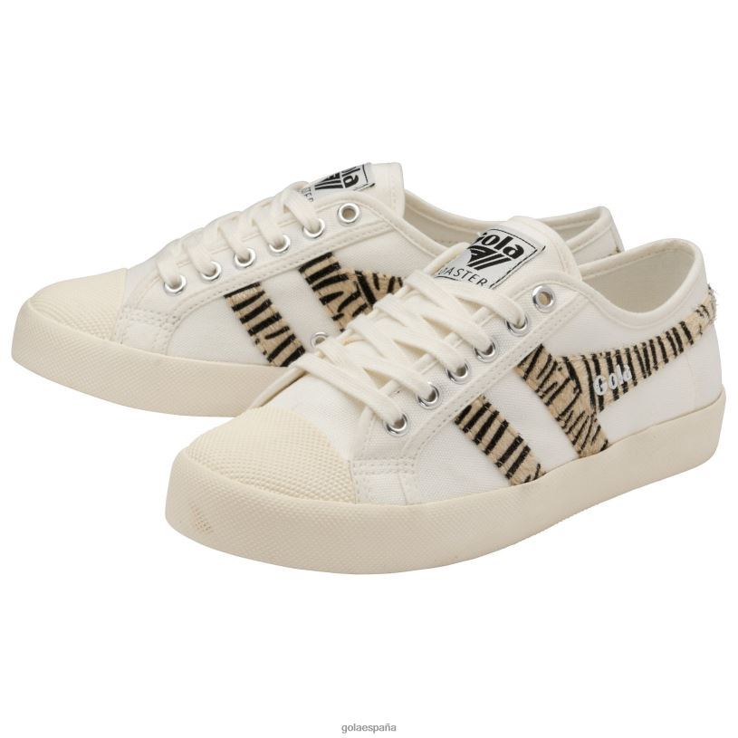 calzado V4PZL466 mujer Gola Safari en montaña rusa con clásicos veganos blanco hueso/cebra