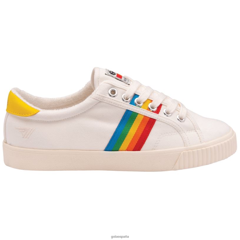 calzado V4PZL473 mujer Gola zapatillas de tenis clásicas veganas mark cox rainbow ii blanco roto/multi