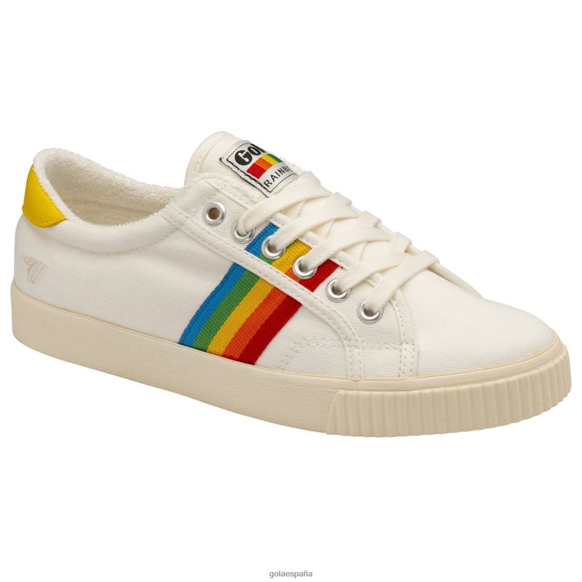 calzado V4PZL473 mujer Gola zapatillas de tenis clásicas veganas mark cox rainbow ii blanco roto/multi
