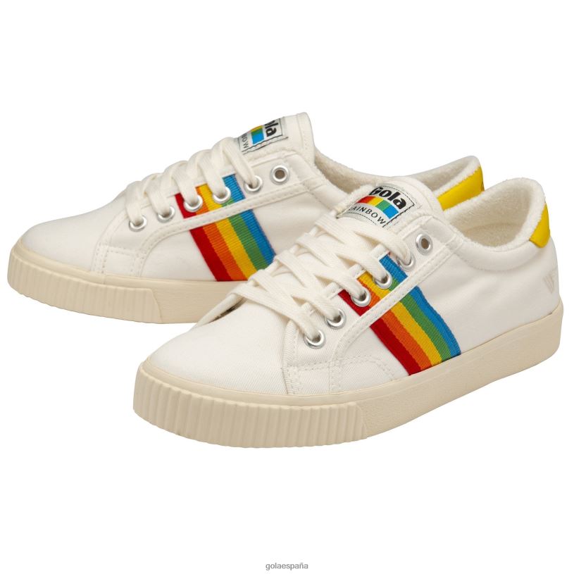 calzado V4PZL473 mujer Gola zapatillas de tenis clásicas veganas mark cox rainbow ii blanco roto/multi