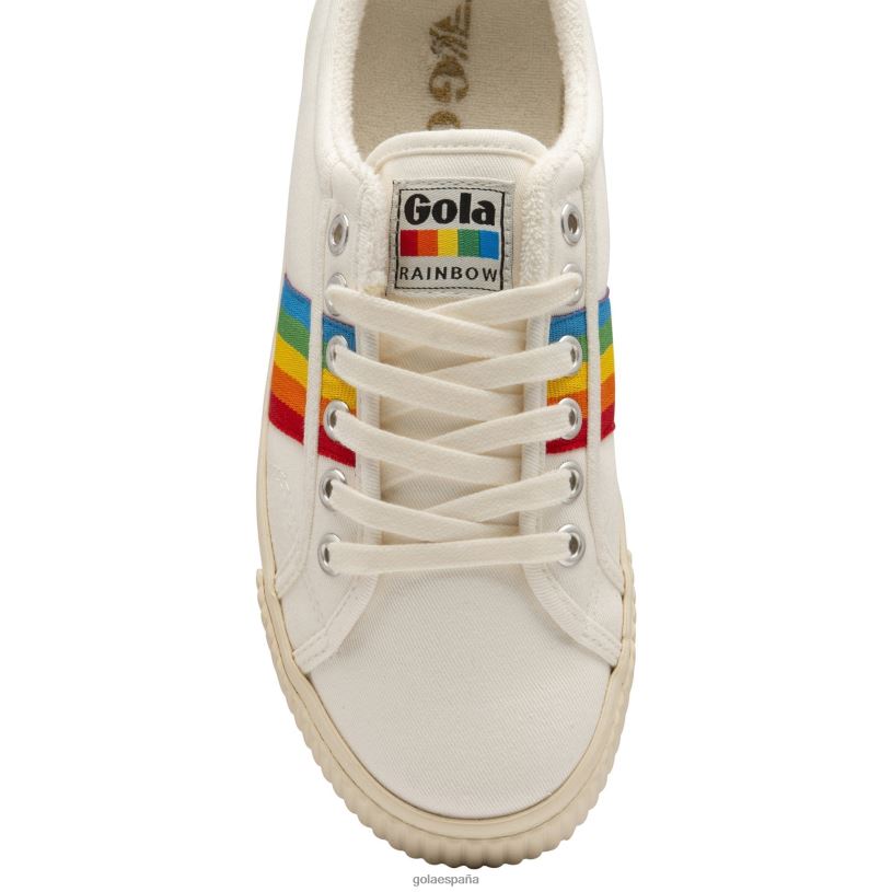 calzado V4PZL473 mujer Gola zapatillas de tenis clásicas veganas mark cox rainbow ii blanco roto/multi
