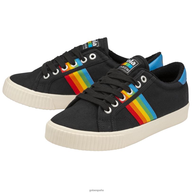 calzado V4PZL474 mujer Gola zapatillas de tenis clásicas veganas mark cox rainbow ii negro/multi