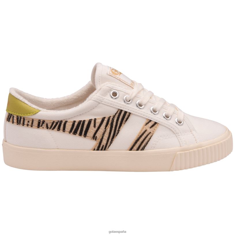 calzado V4PZL475 mujer Gola zapatillas veganas clásicas de tenis marca cox safari blanco hueso/cebra/cidra