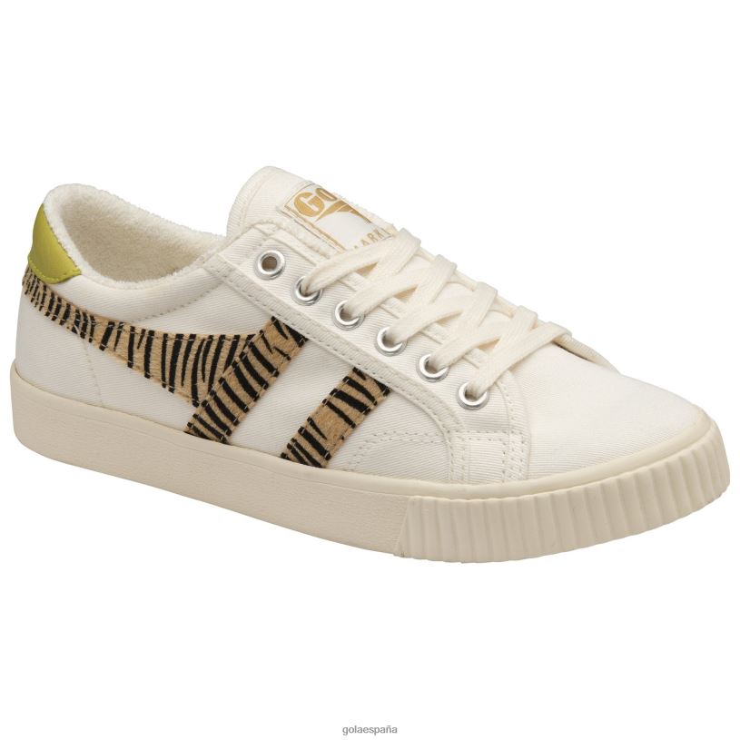 calzado V4PZL475 mujer Gola zapatillas veganas clásicas de tenis marca cox safari blanco hueso/cebra/cidra