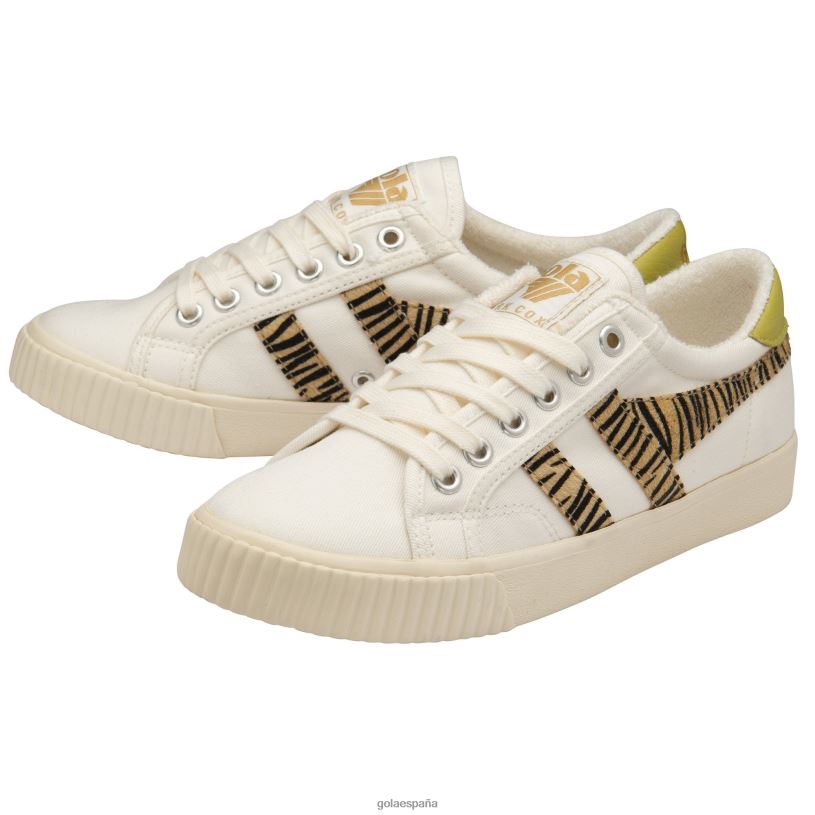 calzado V4PZL475 mujer Gola zapatillas veganas clásicas de tenis marca cox safari blanco hueso/cebra/cidra