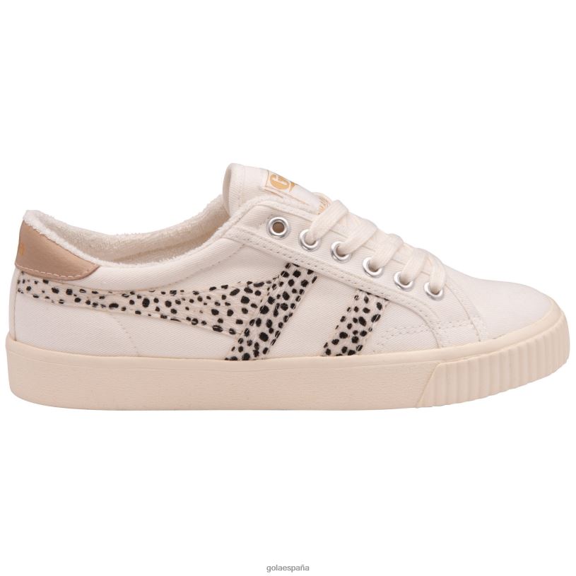 calzado V4PZL476 mujer Gola zapatillas veganas clásicas de tenis marca cox safari blanco roto/guepardo/desnudo