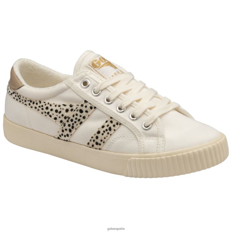 calzado V4PZL476 mujer Gola zapatillas veganas clásicas de tenis marca cox safari blanco roto/guepardo/desnudo