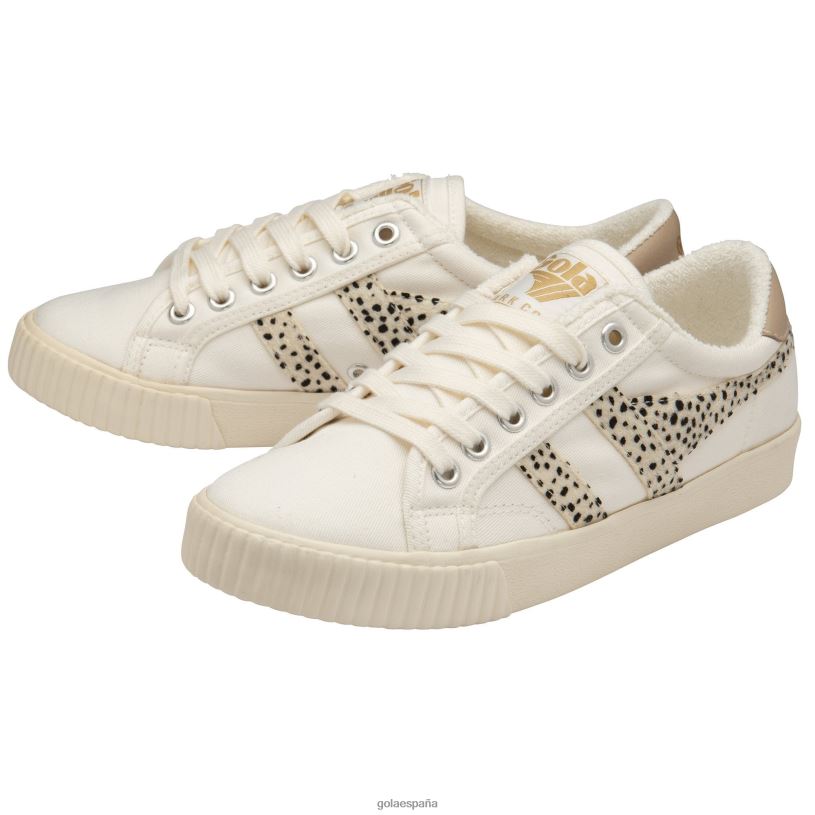 calzado V4PZL476 mujer Gola zapatillas veganas clásicas de tenis marca cox safari blanco roto/guepardo/desnudo