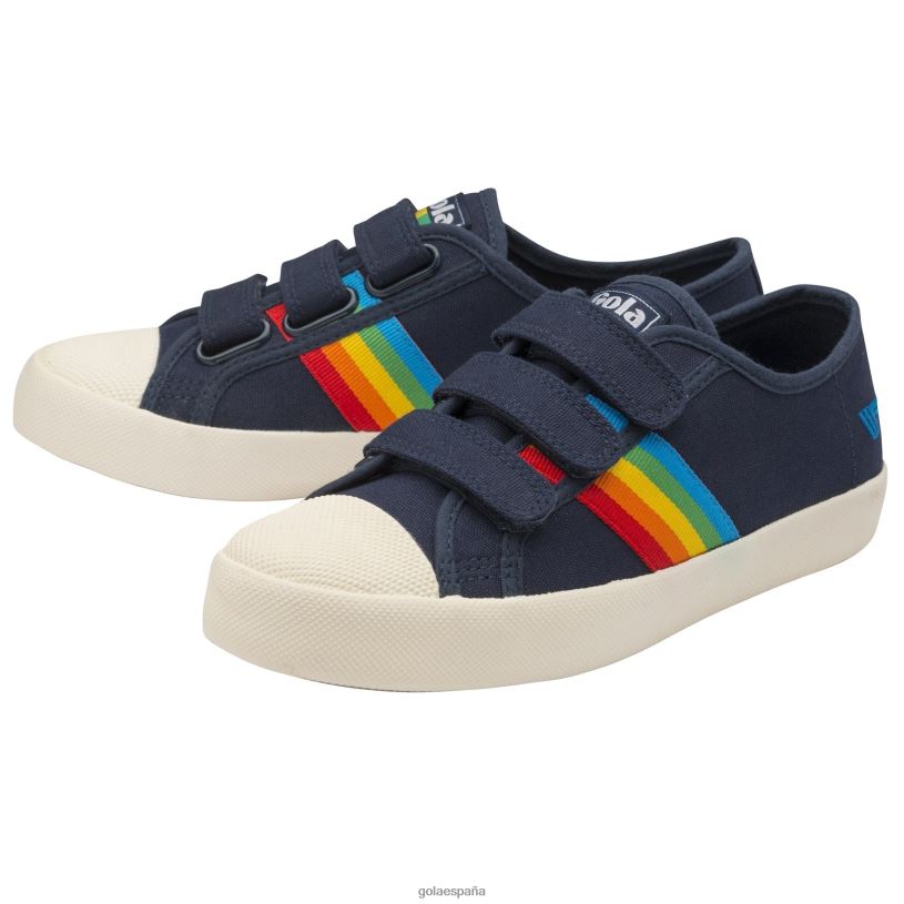 calzado V4PZL481 mujer Gola tenis vegan classics coaster con correa arcoiris azul marino/multi