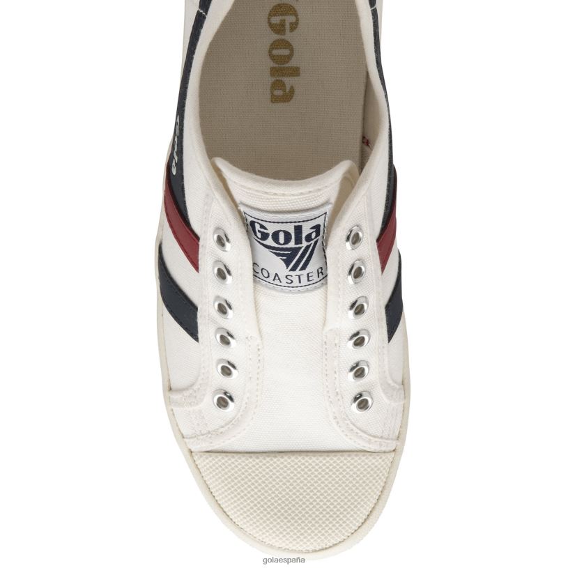 calzado V4PZL482 mujer Gola posavasos clásicos veganos blanco roto/azul marino/rojo