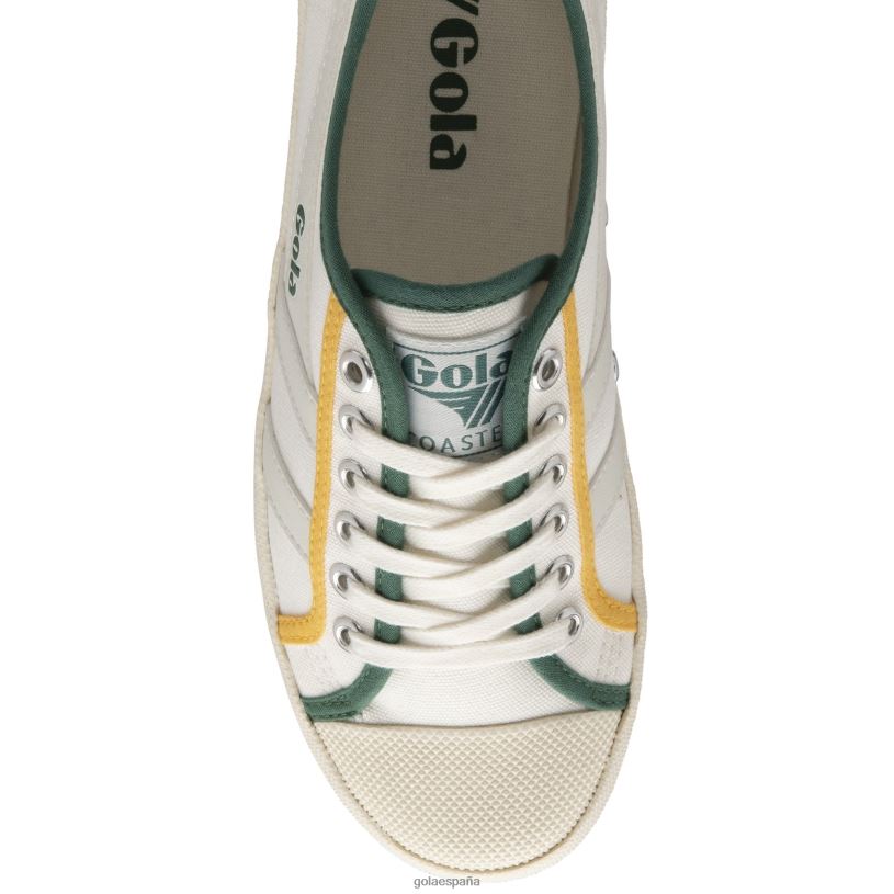 calzado V4PZL483 mujer Gola aplastamiento de la montaña rusa de clásicos veganos blanco roto/verde oscuro/sol
